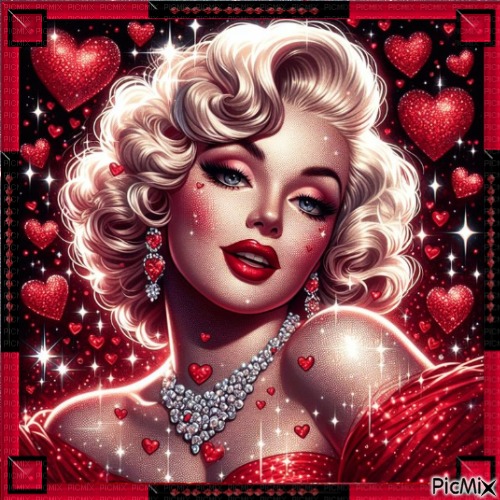 Marilyn en rose ou rouge. - Free PNG
