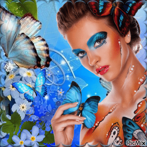 Женщина-бабочка - Δωρεάν κινούμενο GIF