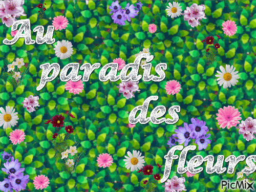 au paradis des fleurs - GIF animado gratis