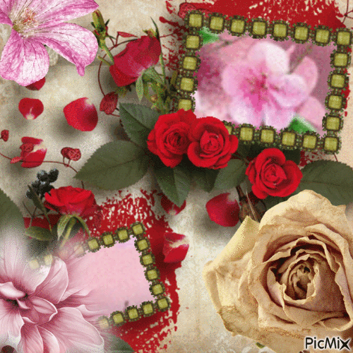 Le tableau de fleurs - Darmowy animowany GIF
