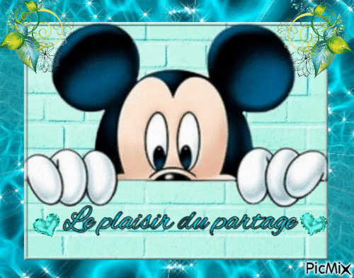 Mickey plaisir du partage - Free animated GIF