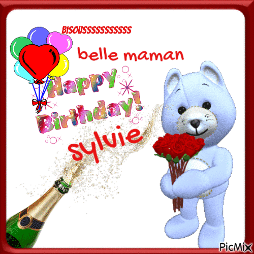 happy birthday sylvie - GIF animé gratuit