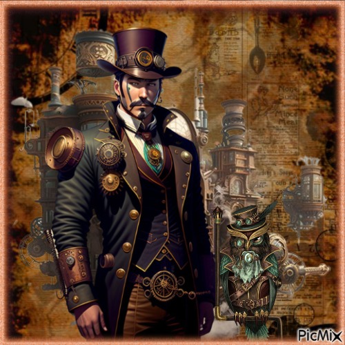 Homme steampunk. - gratis png