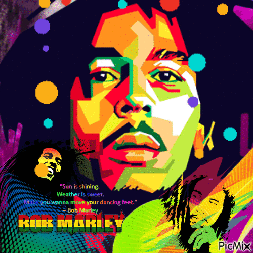Art Bob Marley - Nemokamas animacinis gif
