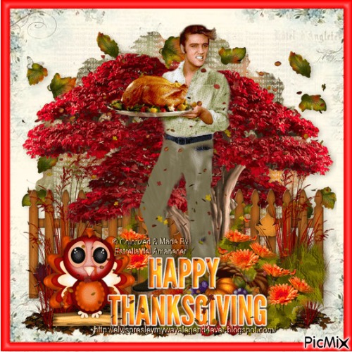 Happy Thanksgiving with Elvis - gratis png