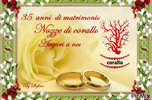 35 ANNI DI MATRIMONIO NOZZE DI CORALLO - Бесплатный анимированный гифка