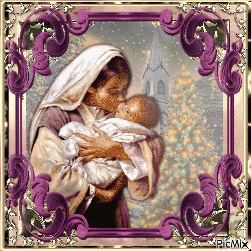Vierge Marie & l'Enfant Jésus - Darmowy animowany GIF