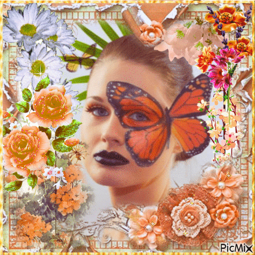 Butterfly Lady - GIF animé gratuit