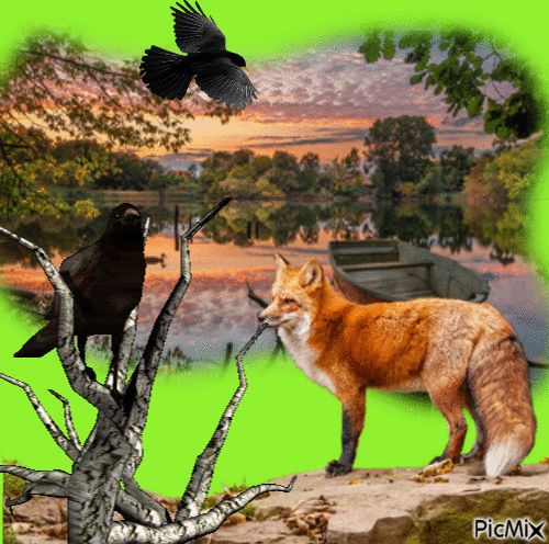 Le corbeau et le renard (El Cuervo y el zorro) - GIF เคลื่อนไหวฟรี
