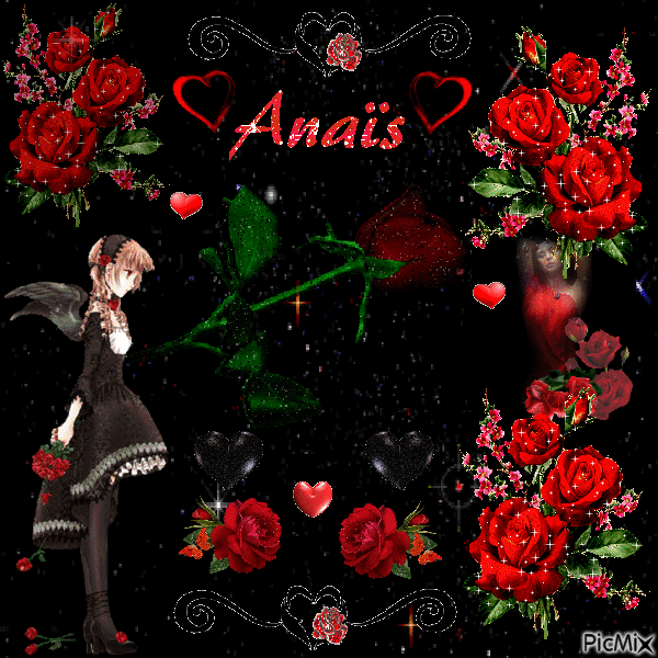 titre : les roses rouges dans le noir - Безплатен анимиран GIF