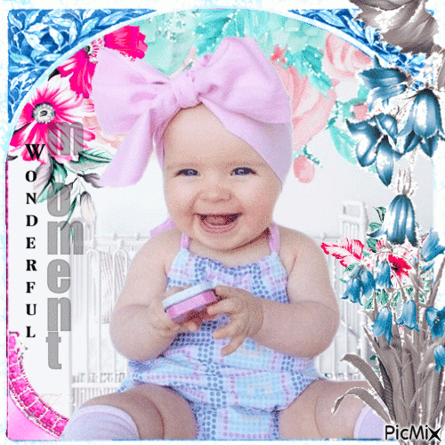 Baby in rosa und blau - Gratis animeret GIF