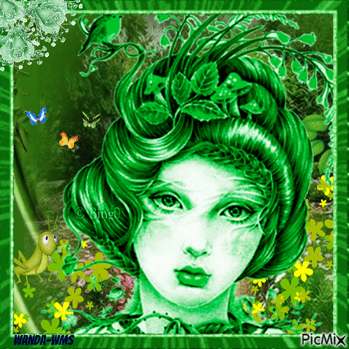 Woman green - Бесплатный анимированный гифка