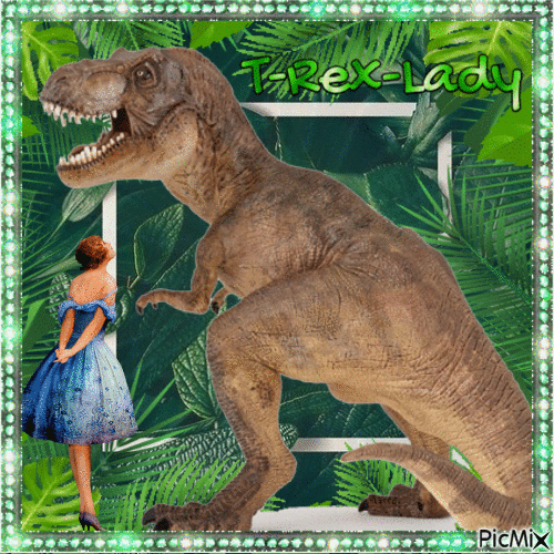 T-Rex-Lady - Безплатен анимиран GIF