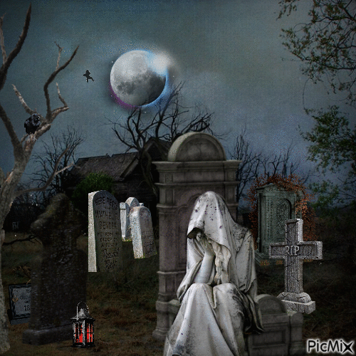 Gotischer Friedhof - Darmowy animowany GIF