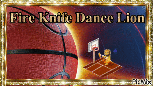 Fire Knife Dance Lion - Free animated GIF
