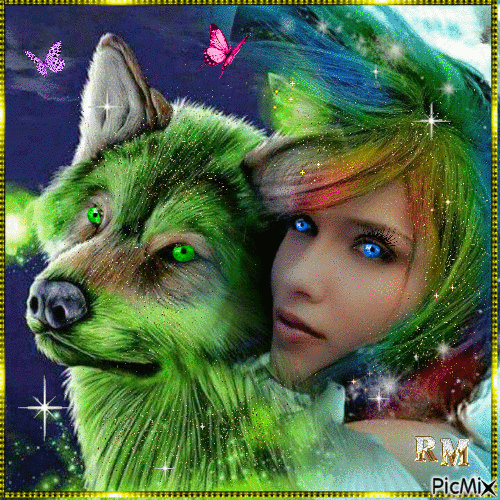 THE GREEN WOLF - Free animated GIF