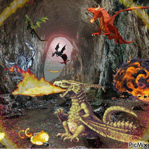 cueva de dragones - GIF animado grátis