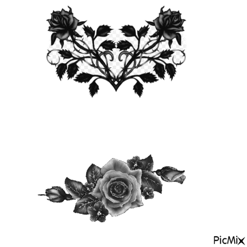 black roses - GIF animado grátis