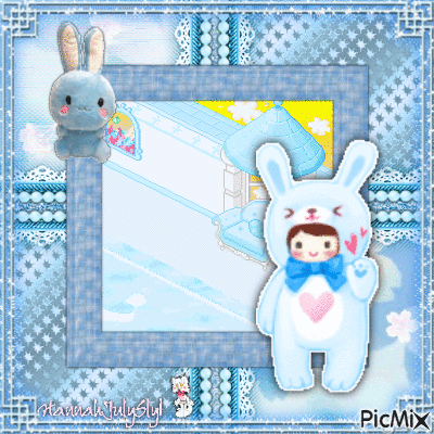 {♥♥♥}Kawaii Blue Bunny Boi{♥♥♥} - Free animated GIF