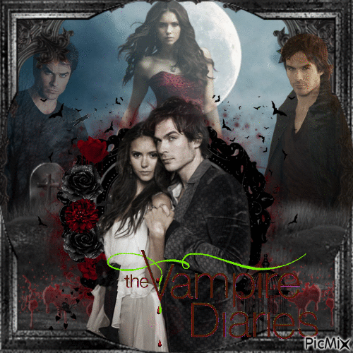 The Vampire Diaries(Damon and Elena) - Бесплатни анимирани ГИФ
