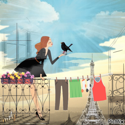 Concours "Sur mon balcon à  Paris" - Ücretsiz animasyonlu GIF