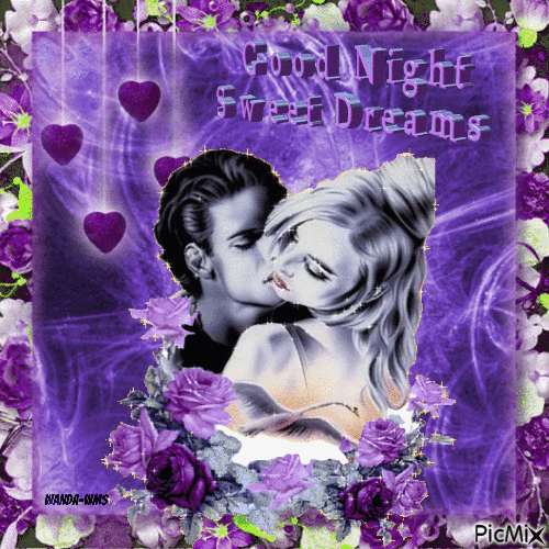 Night  -sweet dreams -couple-purple - Gratis animeret GIF