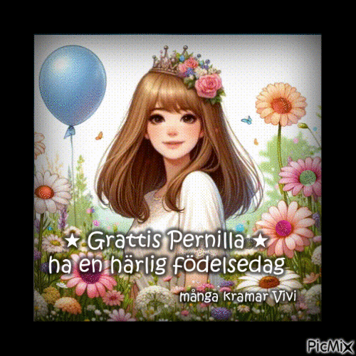 Grattis Pernilla 2024 - GIF animado gratis