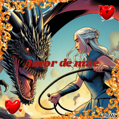 Daenerys e seu filho Drogon <2 - Gratis animeret GIF