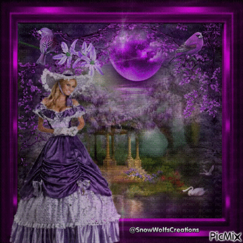 Southern Belle In Purple Scene - Безплатен анимиран GIF