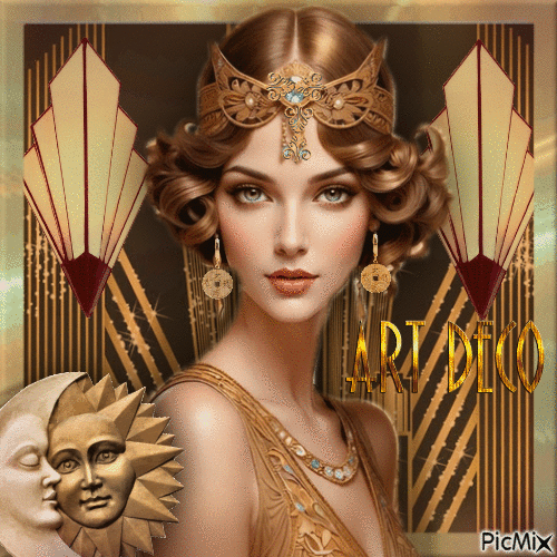Art Deco - Gold - Бесплатный анимированный гифка