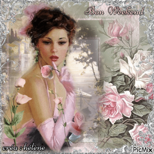 concours : Vintage - Gris et rose - Free animated GIF