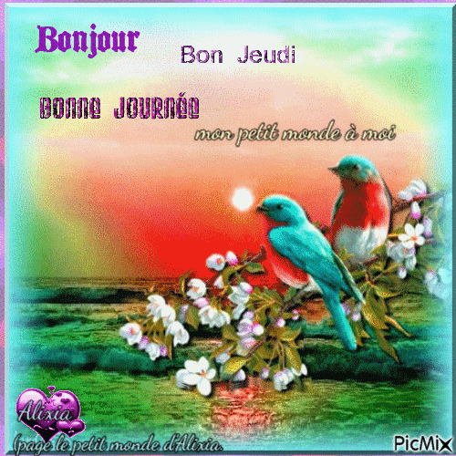 bonjour , bon jeudi - Δωρεάν κινούμενο GIF