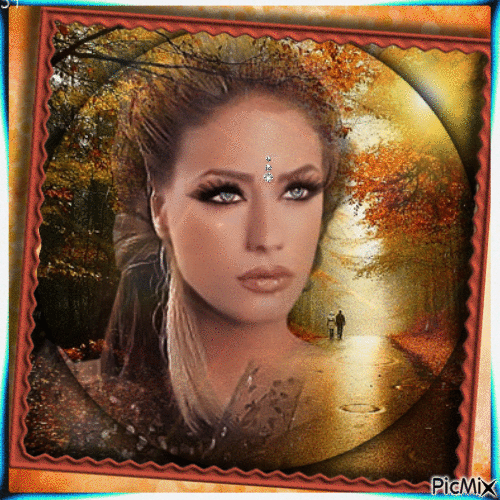 Hermosa mujer de otoño - Δωρεάν κινούμενο GIF