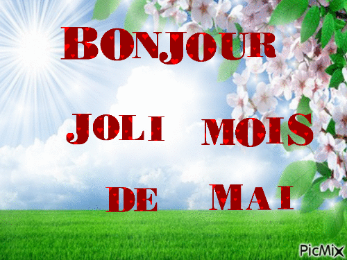 Bonjour mois de mai - Бесплатный анимированный гифка