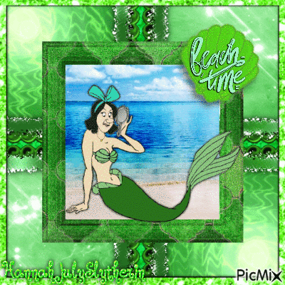 {♦}Drizella as a Mermaid enjoying the Beach{♦} - Free animated GIF