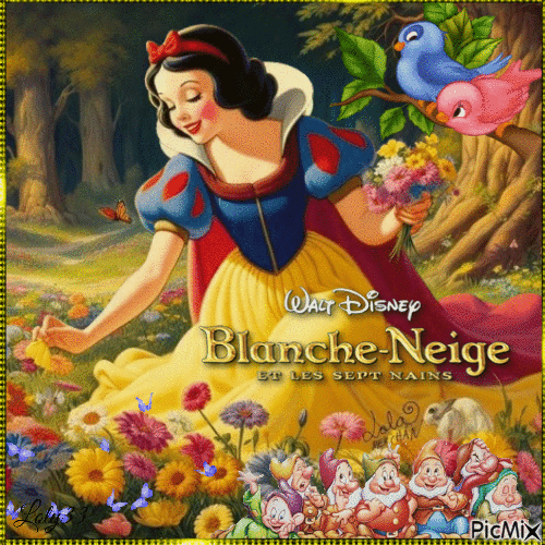 blanche neige et les sept nains - Darmowy animowany GIF