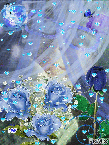 Une femme en bleu - Безплатен анимиран GIF