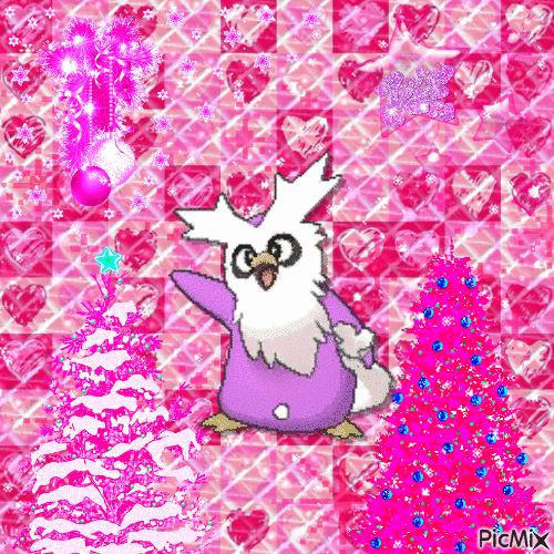 Pink Christmas bird - Bezmaksas animēts GIF