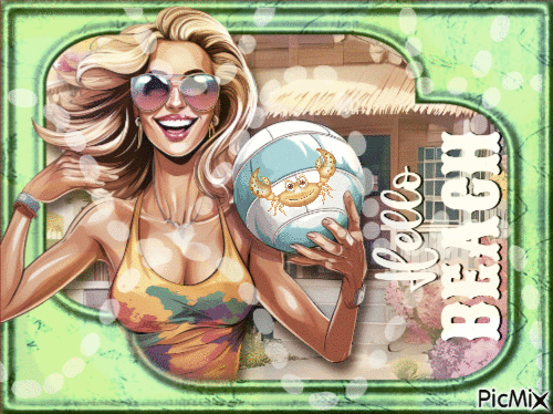 Greeting Hello Beach - Бесплатни анимирани ГИФ