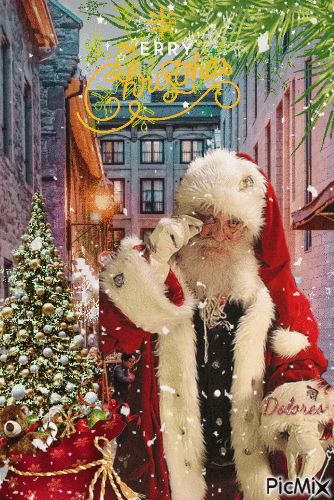 Père Noël en ville - Ingyenes animált GIF