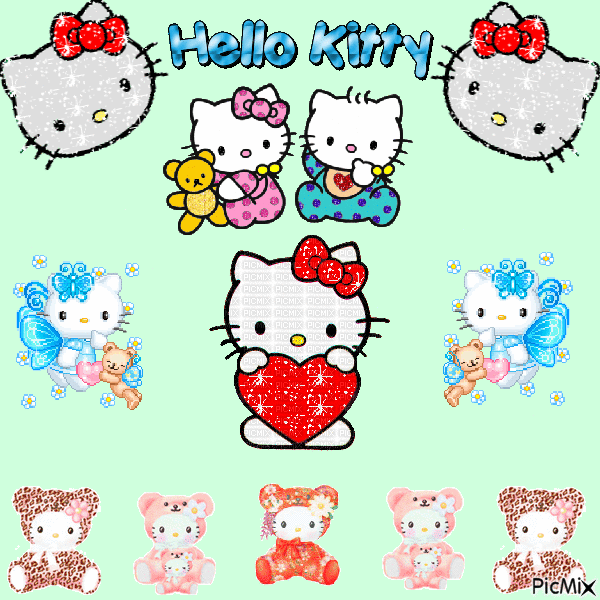 Hello Kitty - Zdarma animovaný GIF