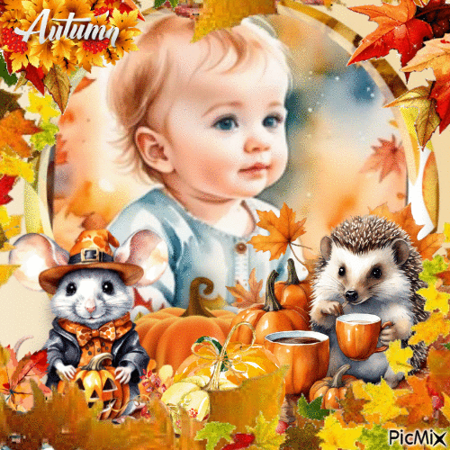 Watercolor - Autumn - Baby - GIF animé gratuit
