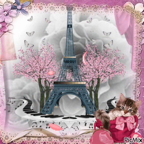 PINK PARIS - Animovaný GIF zadarmo