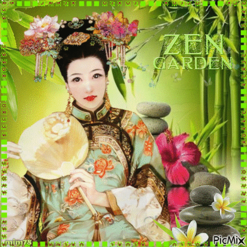 zen et geisha - GIF animé gratuit