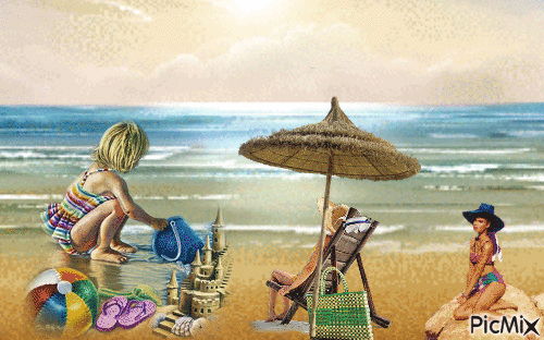 au bord de la plage - Bezmaksas animēts GIF