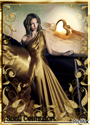 Vestido dourado - GIF animé gratuit
