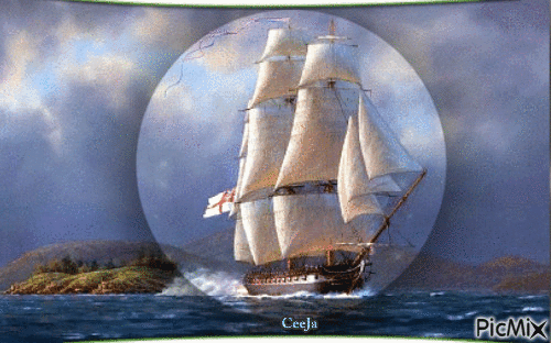 Sail ship - Nemokamas animacinis gif