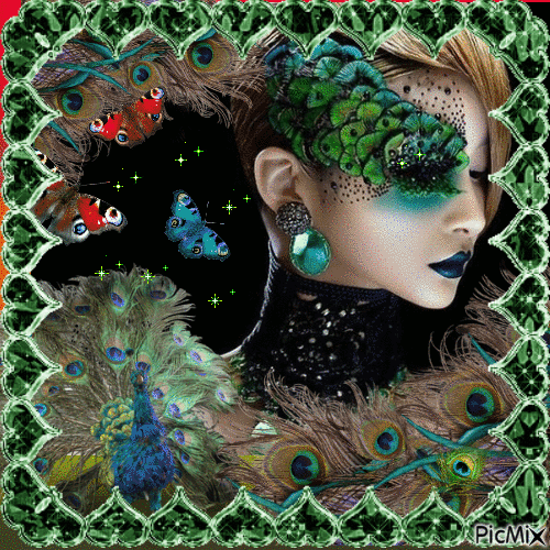 peacock woman - Besplatni animirani GIF