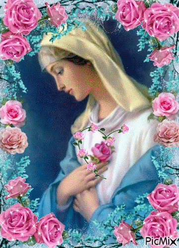 Mary roses pink - Animovaný GIF zadarmo
