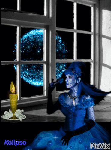 Blue moon - GIF animé gratuit